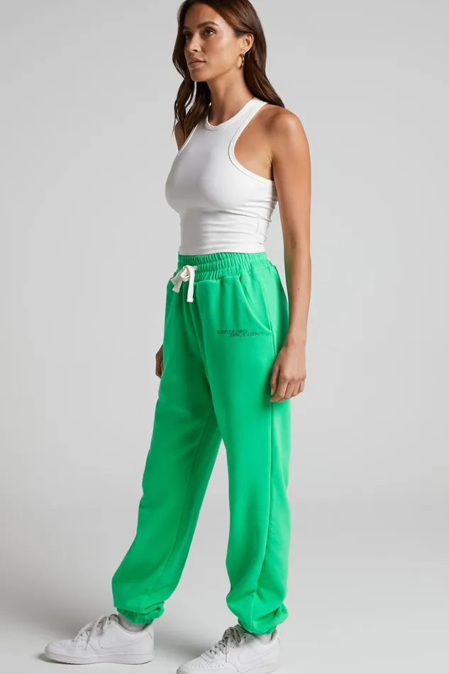 The Hunger Project X Showpo Mid Waisted Sweatpants In Green Women Showpo Activewear