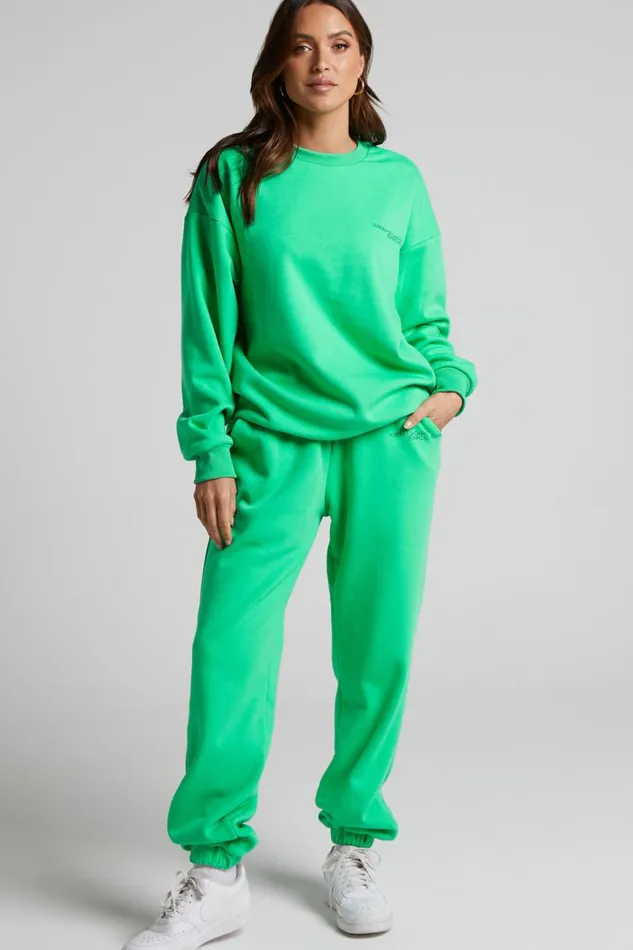 The Hunger Project X Showpo Mid Waisted Sweatpants In Green Women Showpo Activewear