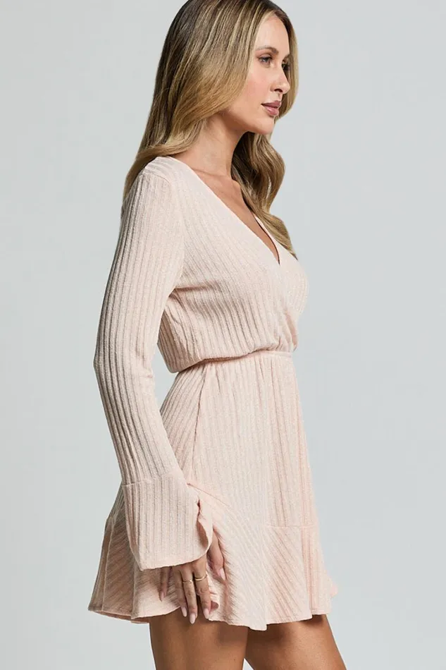 The Next Step Mini Dress 8211 Long Sleeve Dress In Beige Marle Women Showpo Basics