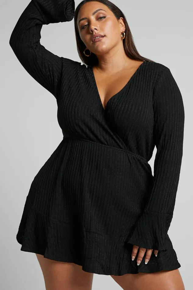 The Next Step Mini Dress 8211 Long Sleeve Dress In Black Women Showpo Basics