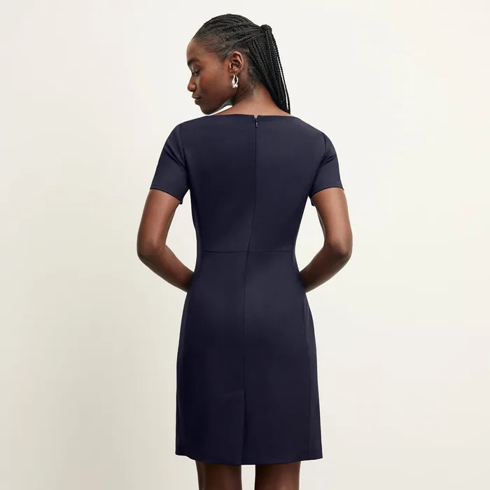 The Rosie Dress 8211 Washable Wool Twill Dark Navy Women Suiting M M LaFleur