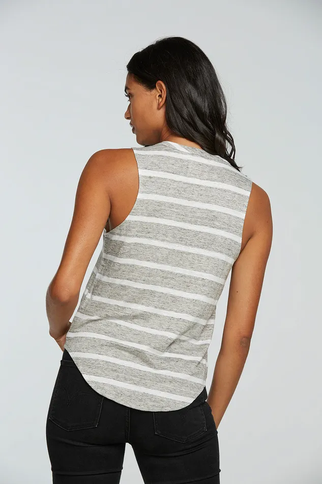 Tops Chaser Brand Womens Linen Jersey Shirttail Muscle