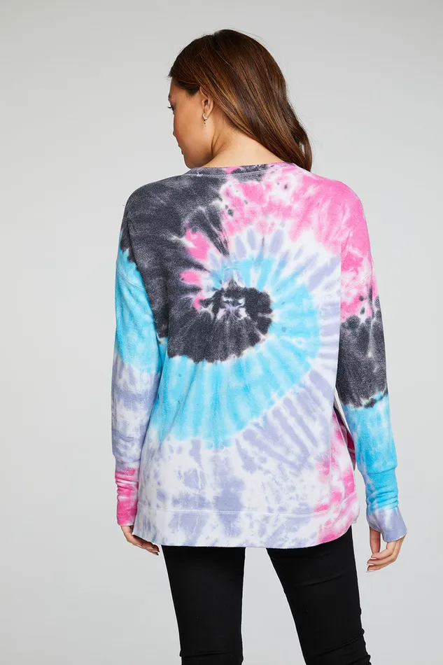 Tops Chaser Brand Womens Rpet Bliss Knit Long Sleeve Hi Lo Pullover with Thumbholes