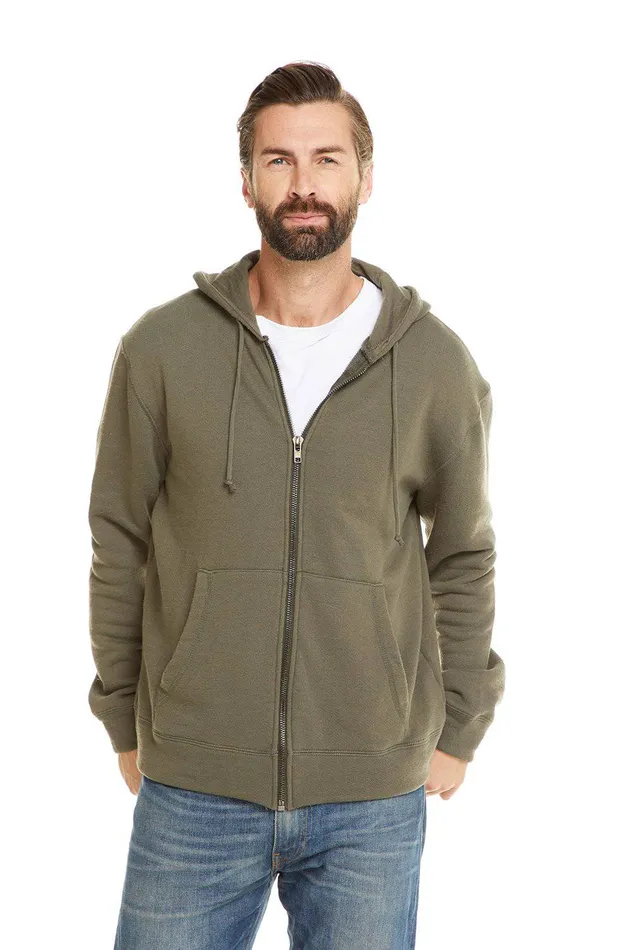 Tops Mens FRENCH TERRY LS ZIP FRONT HOODIE Chaser Brand
