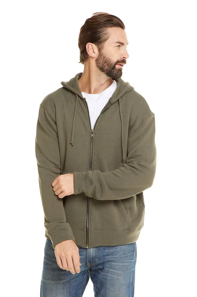 Tops Mens FRENCH TERRY LS ZIP FRONT HOODIE Chaser Brand