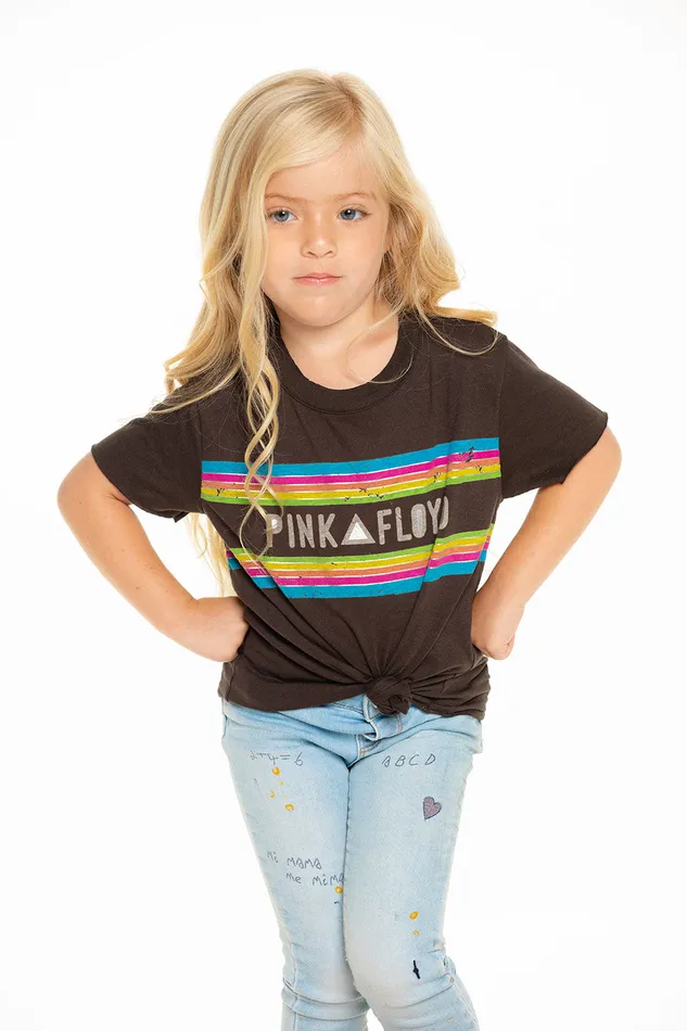 Tops Pink Floyd Neon Stripes Tee 8211 Chaser Brand Girls