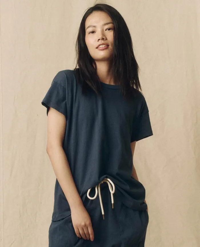 Tops Women039s The Great The Boxy Crew Nautical Navy