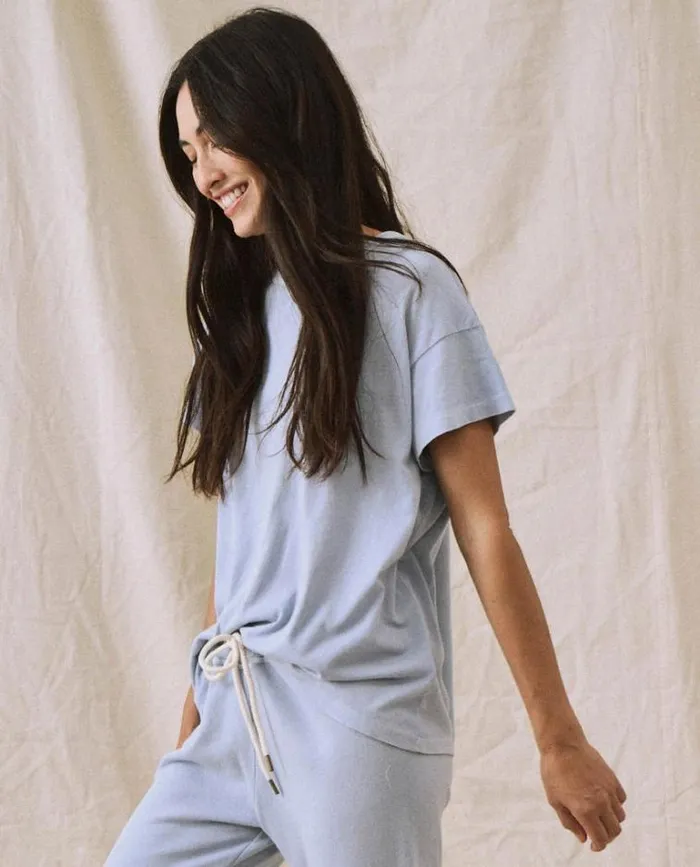 Tops Women039s The Great The Boxy Crew Whisper Blue