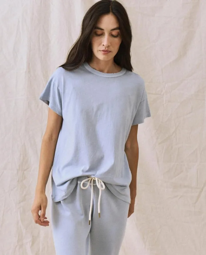 Tops Women039s The Great The Boxy Crew Whisper Blue