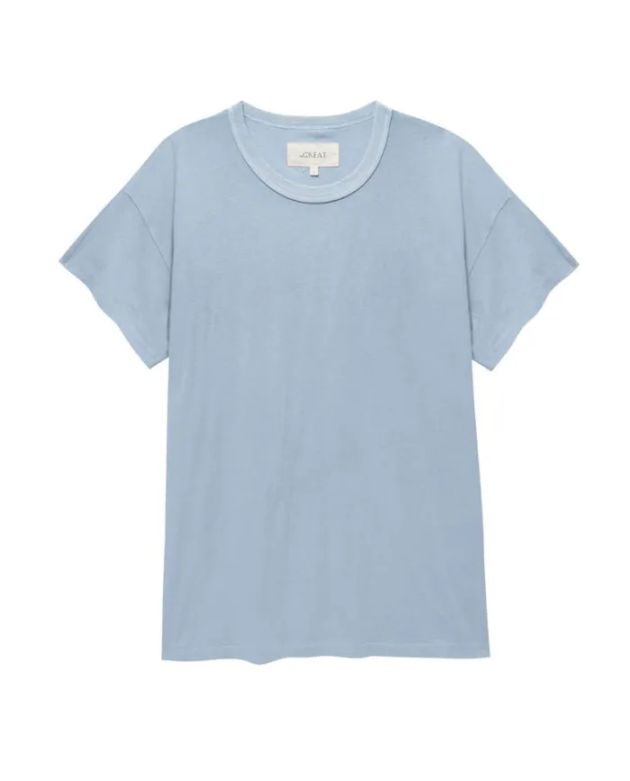Tops Women039s The Great The Boxy Crew Whisper Blue