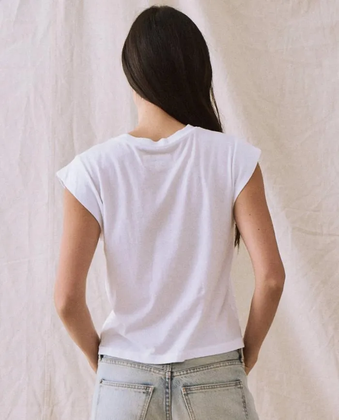 Tops Women039s The Great The Peak Shoulder Tee True White