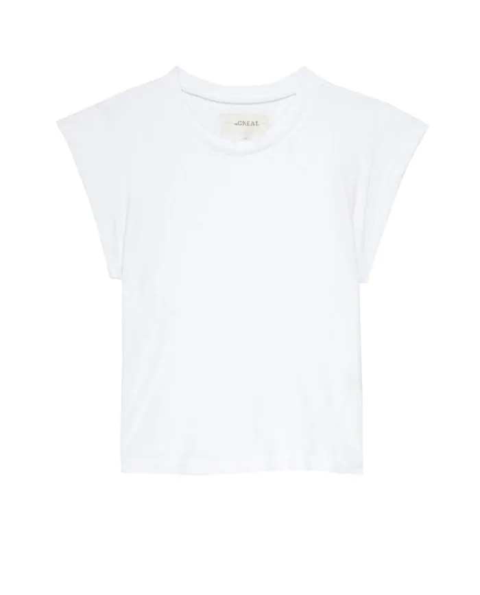 Tops Women039s The Great The Peak Shoulder Tee True White