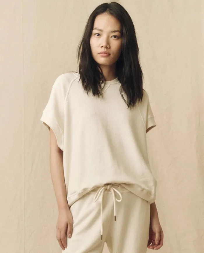 Tops Women039s The Great The Wedge Sweatshirt Washed White