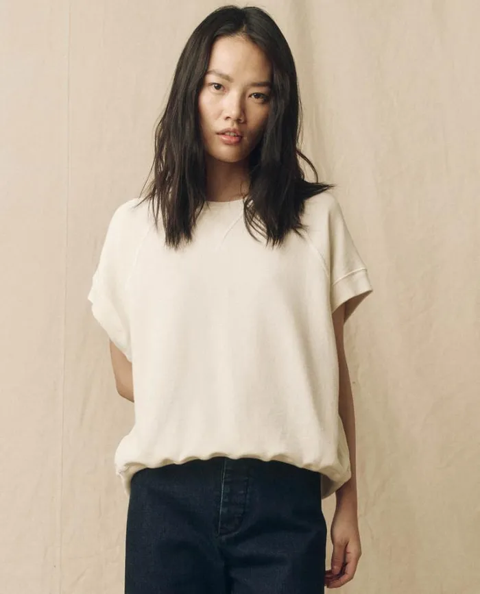 Tops Women039s The Great The Wedge Sweatshirt Washed White