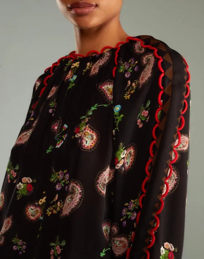 Tops Women Cynthia Rowley Midnight Garden Blouse