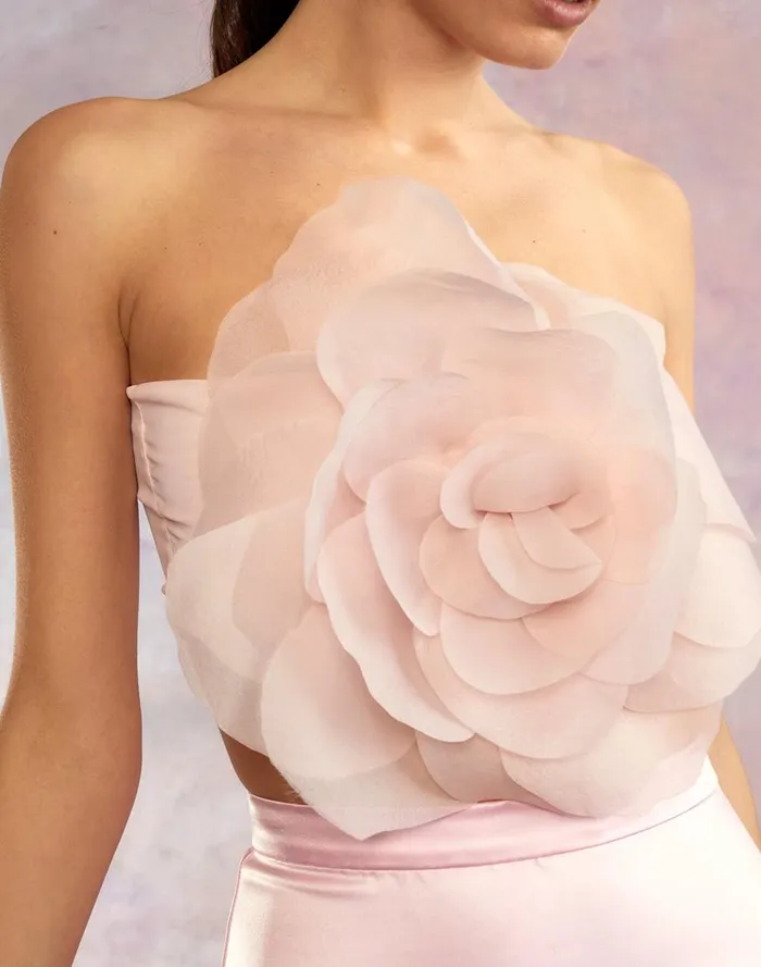 Tops Women Cynthia Rowley Organza Flower Bandeau Top
