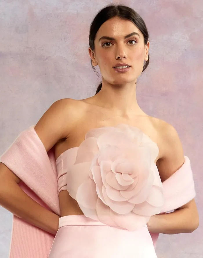 Tops Women Cynthia Rowley Organza Flower Bandeau Top
