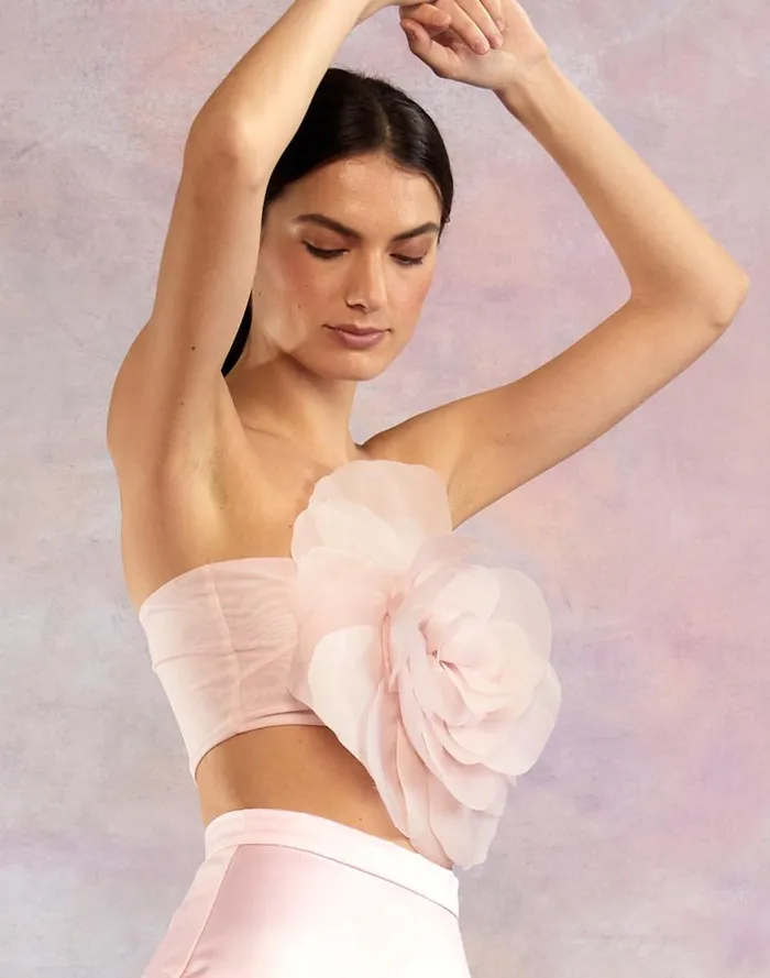 Tops Women Cynthia Rowley Organza Flower Bandeau Top