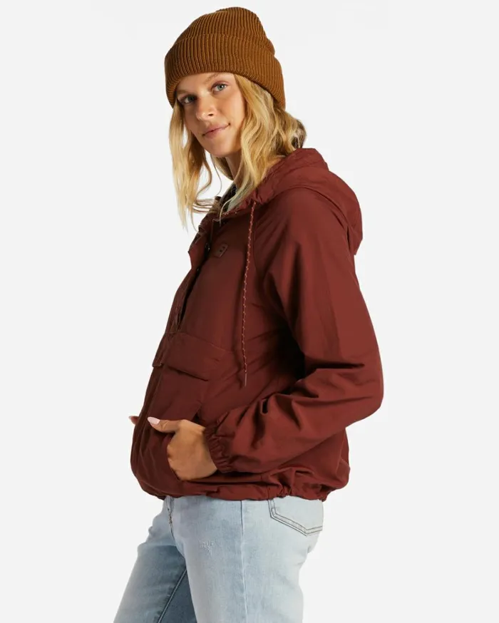 Trail Along Anorak Pullover Jacket Rosewood Women Billabong Matching Sets