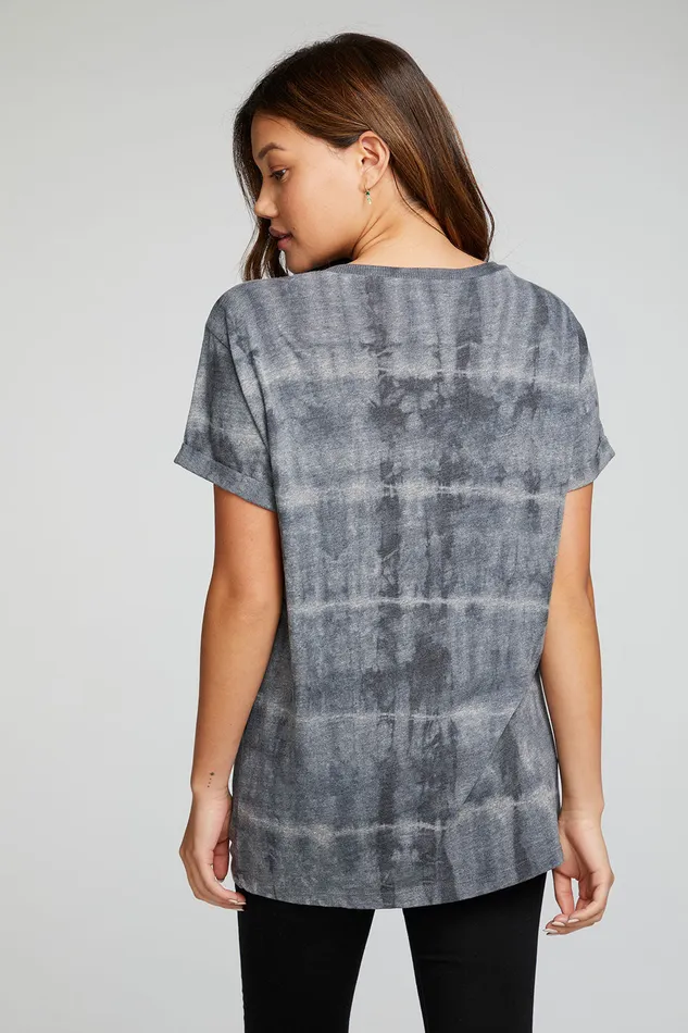 Triblend Jersey Rolled Sleeve Crew Neck Tee Womens Tops Chaser Brand