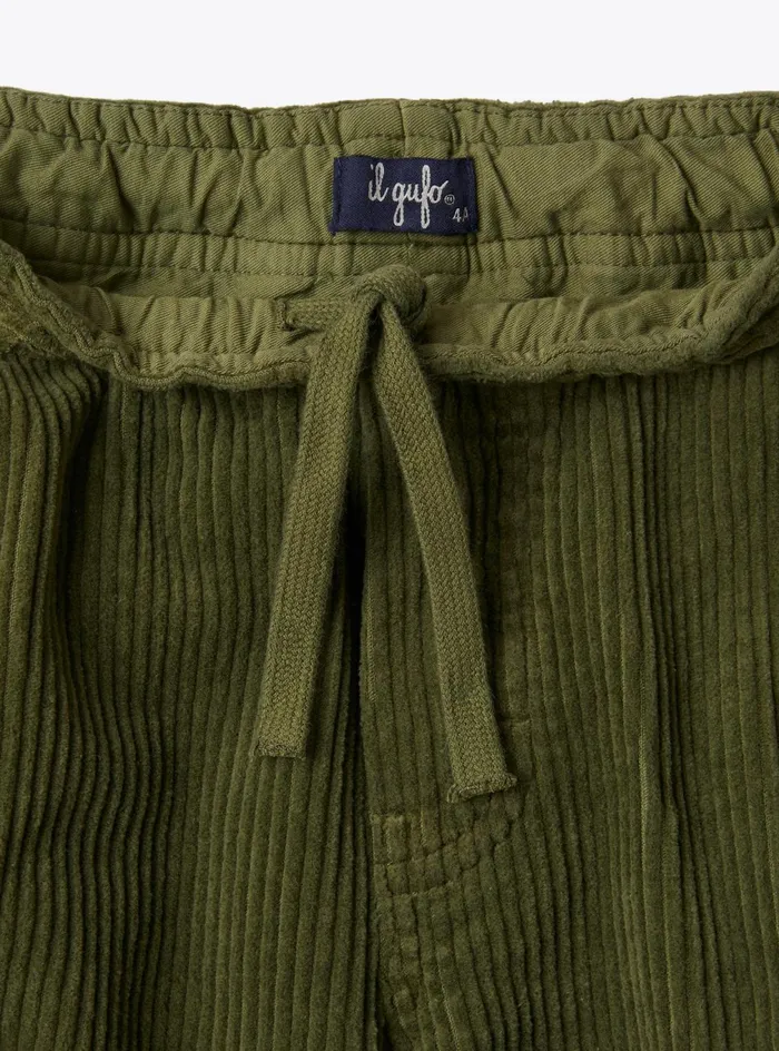 Trousers Boy 216 Il Gufo Cargo Pants In Ribbed Stretch Cotton Corduroy