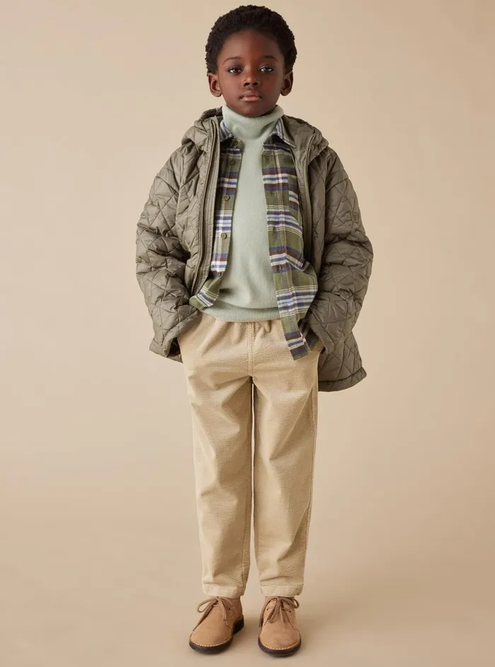 Trousers Boy 216 Il Gufo Cotton Velvet Carrot Fit Pants