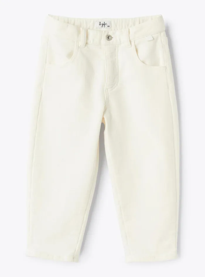 Trousers Boy 216 Il Gufo Fleecelined Denim Pants