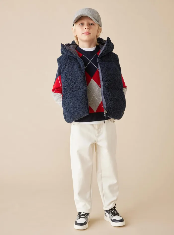 Trousers Boy 216 Il Gufo Fleecelined Denim Pants