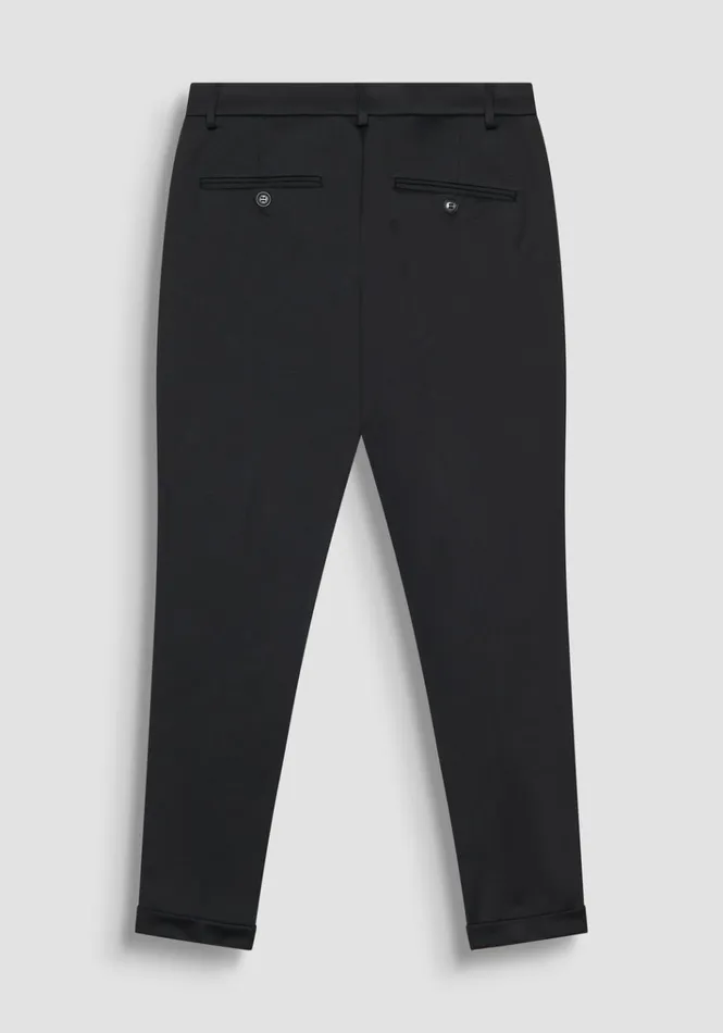 Trousers Men Antony Morato Ashe Super Skinny Fit Trousers In Stretch Jersey Viscose Blend Black