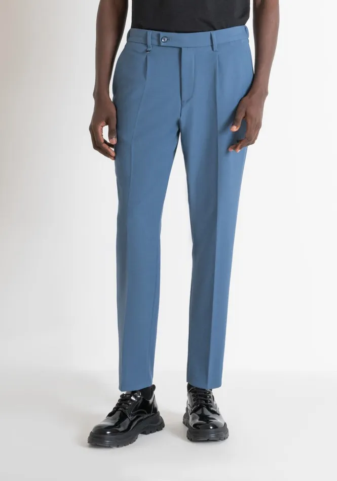 Trousers Men Antony Morato Regular Fit Blue 034Luis034 Trousers In Wool Blend Worker Avio Trousers Men Antony Morato Regular Fit Blue 034Luis034 Trousers In Wool Blend Worker Avio