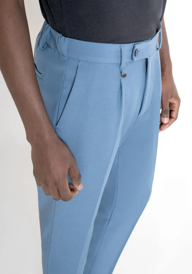 Trousers Men Antony Morato Regular Fit Blue 034Luis034 Trousers In Wool Blend Worker Avio