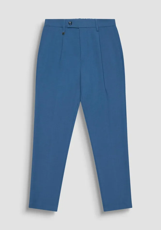 Trousers Men Antony Morato Regular Fit Blue 034Luis034 Trousers In Wool Blend Worker Avio