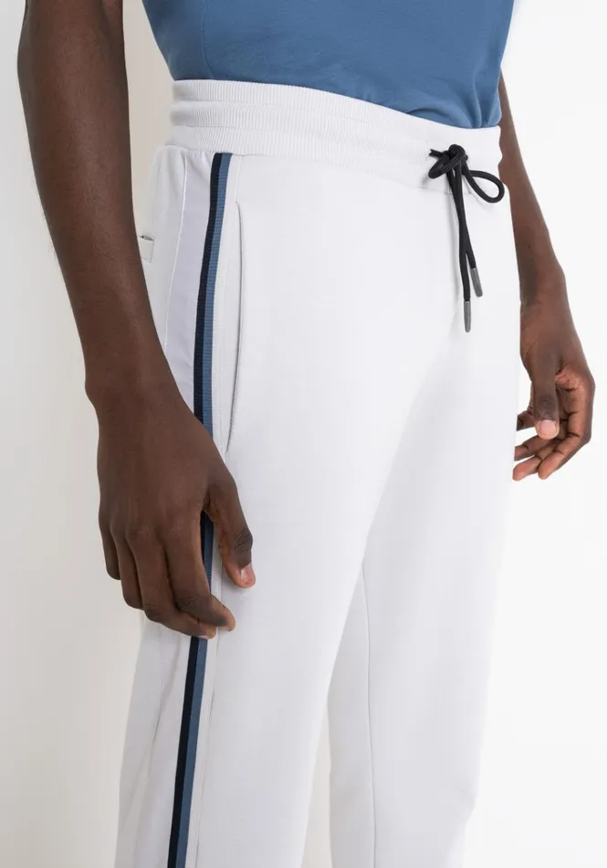 Trousers Men Antony Morato Regular Fit Cotton Blend Sweatpants With Side Bands Ice