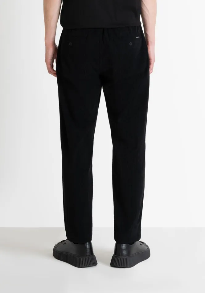 Trousers Men Antony Morato Regular Fit Worked Corduroy Trousers Black