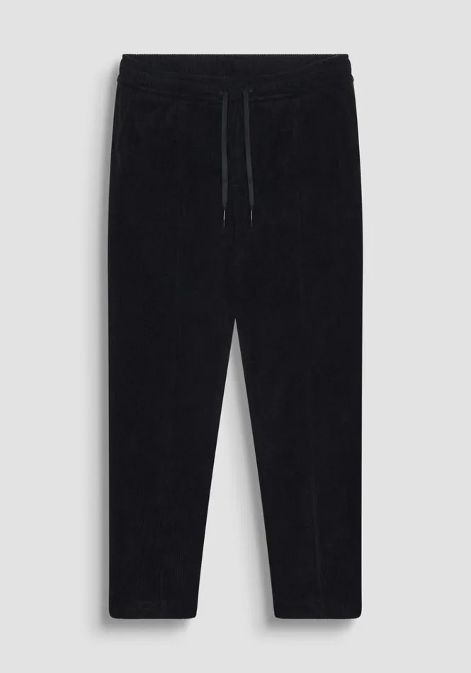 Trousers Men Antony Morato Regular Fit Worked Corduroy Trousers Black