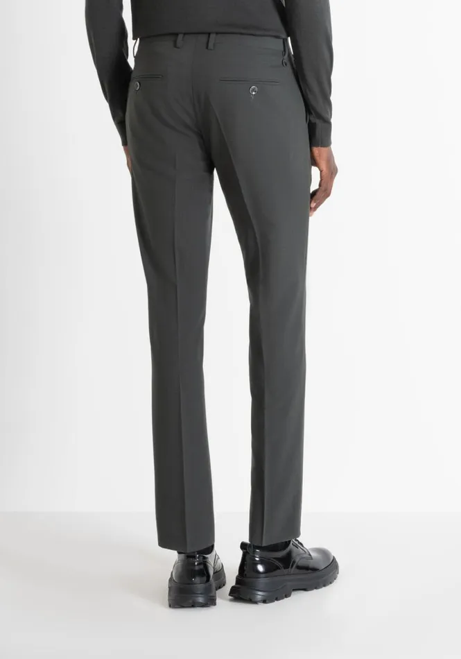 Trousers Men Antony Morato Slim Fit 034Bonnie034 Green Trousers In Elastic Viscose Forest Green