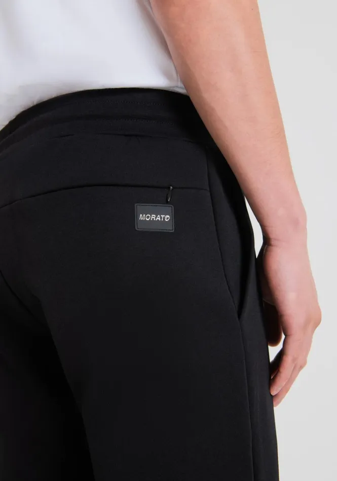 Trousers Men Antony Morato Slim Fit Trousers In SolidColour Cotton Blend Fabric Black