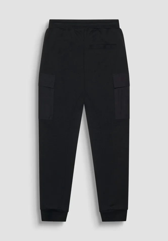 Trousers Men Antony Morato Slim Fit Trousers In SolidColour Cotton Blend Fabric Black