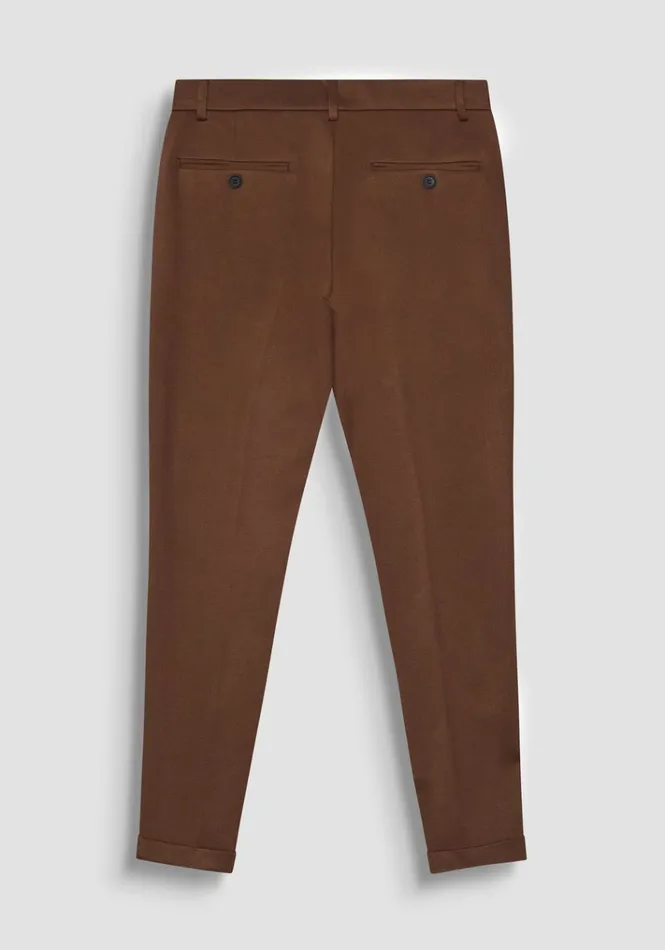 Trousers Men Antony Morato Super Skinny Fit 034Ashe034 Trousers In Elastic Viscose Blend Dark Tobacco
