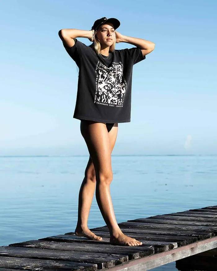 True Coral Gardener Top Black Sands Women Billabong Tops