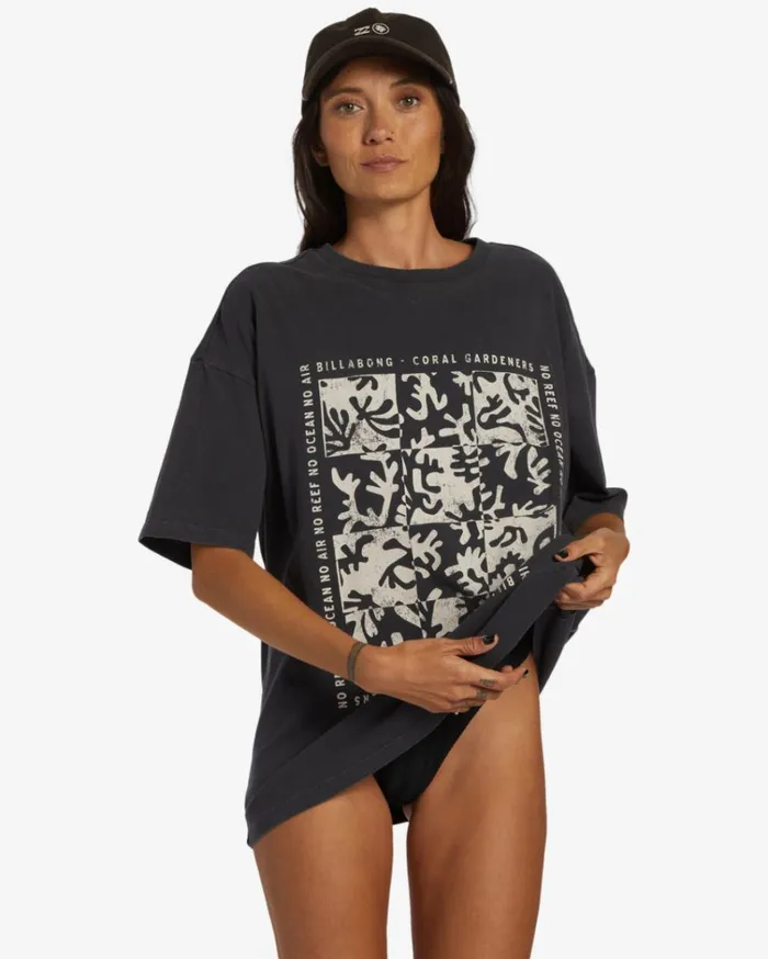 True Coral Gardener Top Black Sands Women Billabong Tops