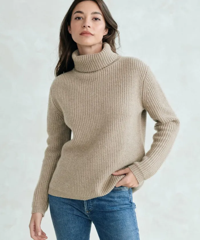 Turtlenecks Women Jenni Kayne Cashmere Turtleneck Undyed Stone