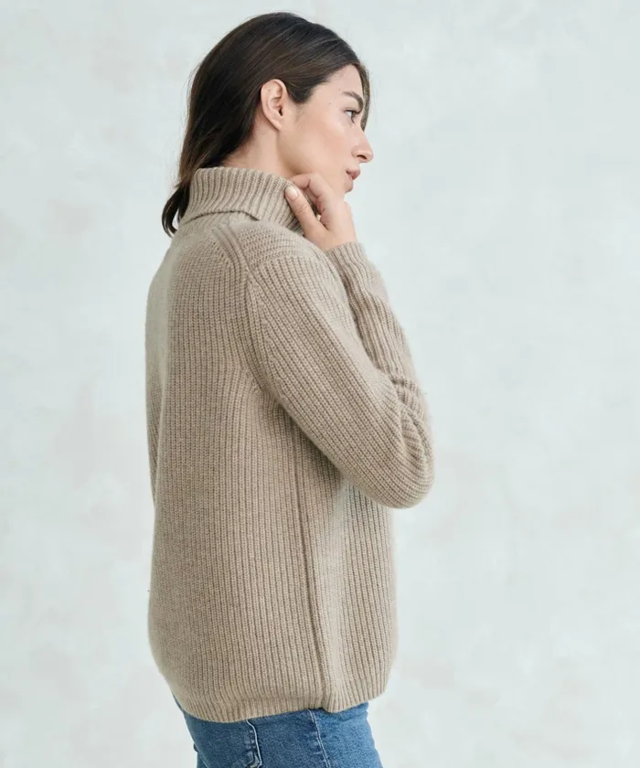 Turtlenecks Women Jenni Kayne Cashmere Turtleneck Undyed Stone