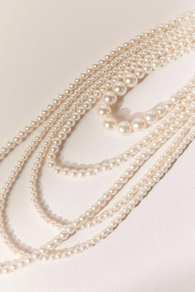 Vance Necklace 8211 Layered Pearl Necklace In White Women Showpo Necklaces