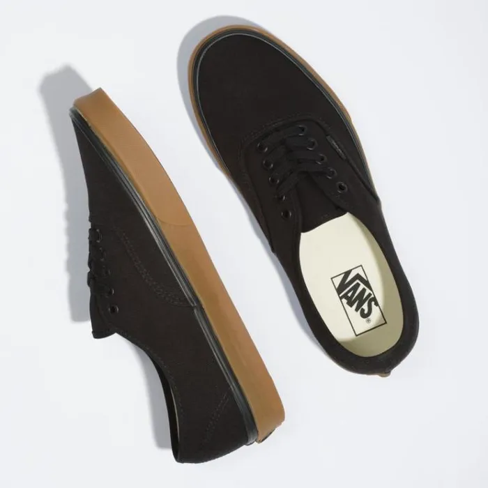 Vans 12 Oz Canvas Authentic BlackGum MensWomens Classics Shoes Vans 12 Oz Canvas Authentic BlackGum MensWomens Classics Shoes