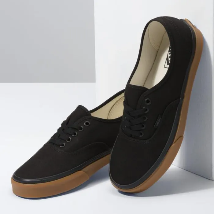 Vans 12 Oz Canvas Authentic BlackGum MensWomens Classics Shoes Vans 12 Oz Canvas Authentic BlackGum MensWomens Classics Shoes