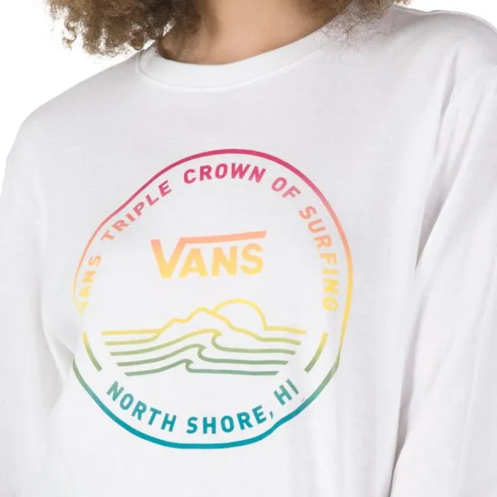 Vans 2020 VTCS Logo Long Sleeve Boyfriend Tee White Womens TShirts and Tanks Vans 2020 VTCS Logo Long Sleeve Boyfriend Tee White Womens TShirts and Tanks
