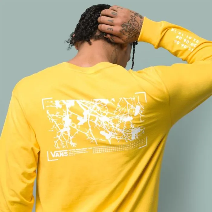 Vans 66 Supply Long Sleeve TShirt Lemon Chrome Mens TShirts and Tanks