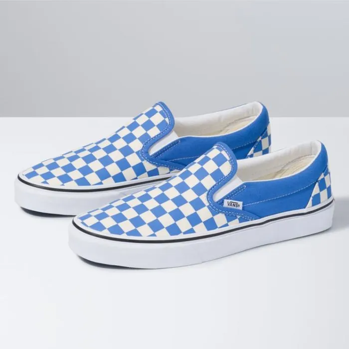 Vans Checkerboard Classic SlipOn Nebulas BlueTrue White MensWomens Classics Shoes