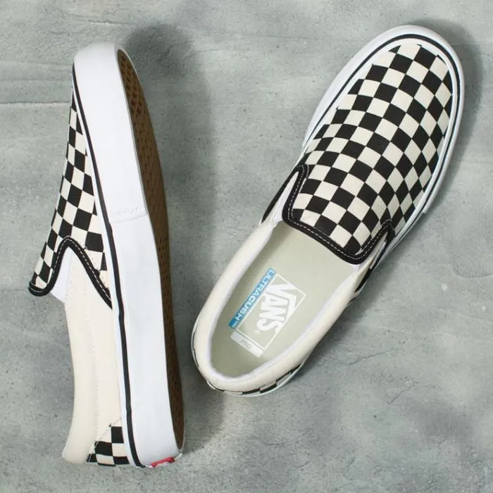 Vans Checkerboard SlipOn Pro BlackOff White MensWomens Pro Skate Vans Checkerboard SlipOn Pro BlackOff White MensWomens Pro Skate